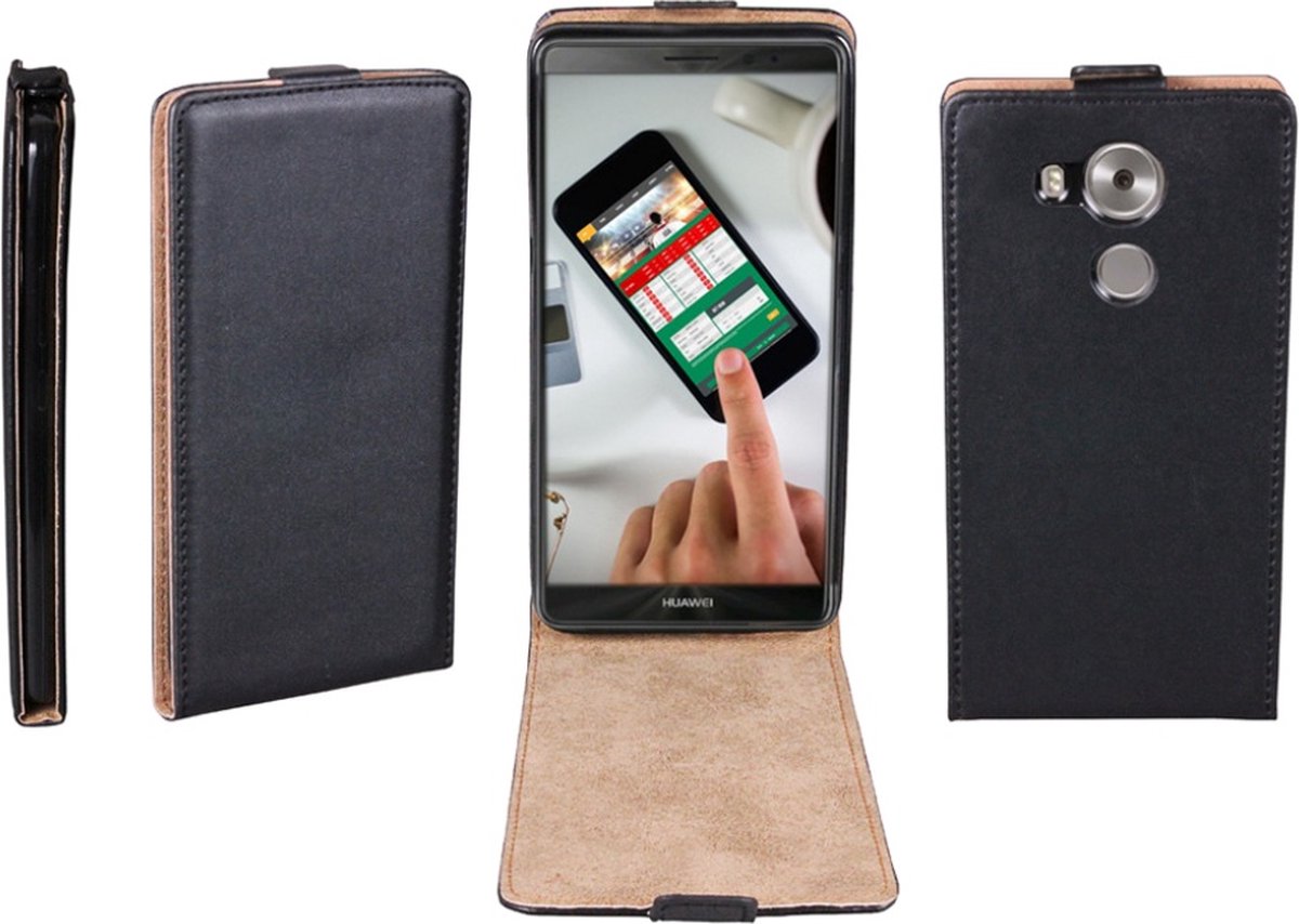 Flip Case voor Huawei Mate 8 zwart ultra dun