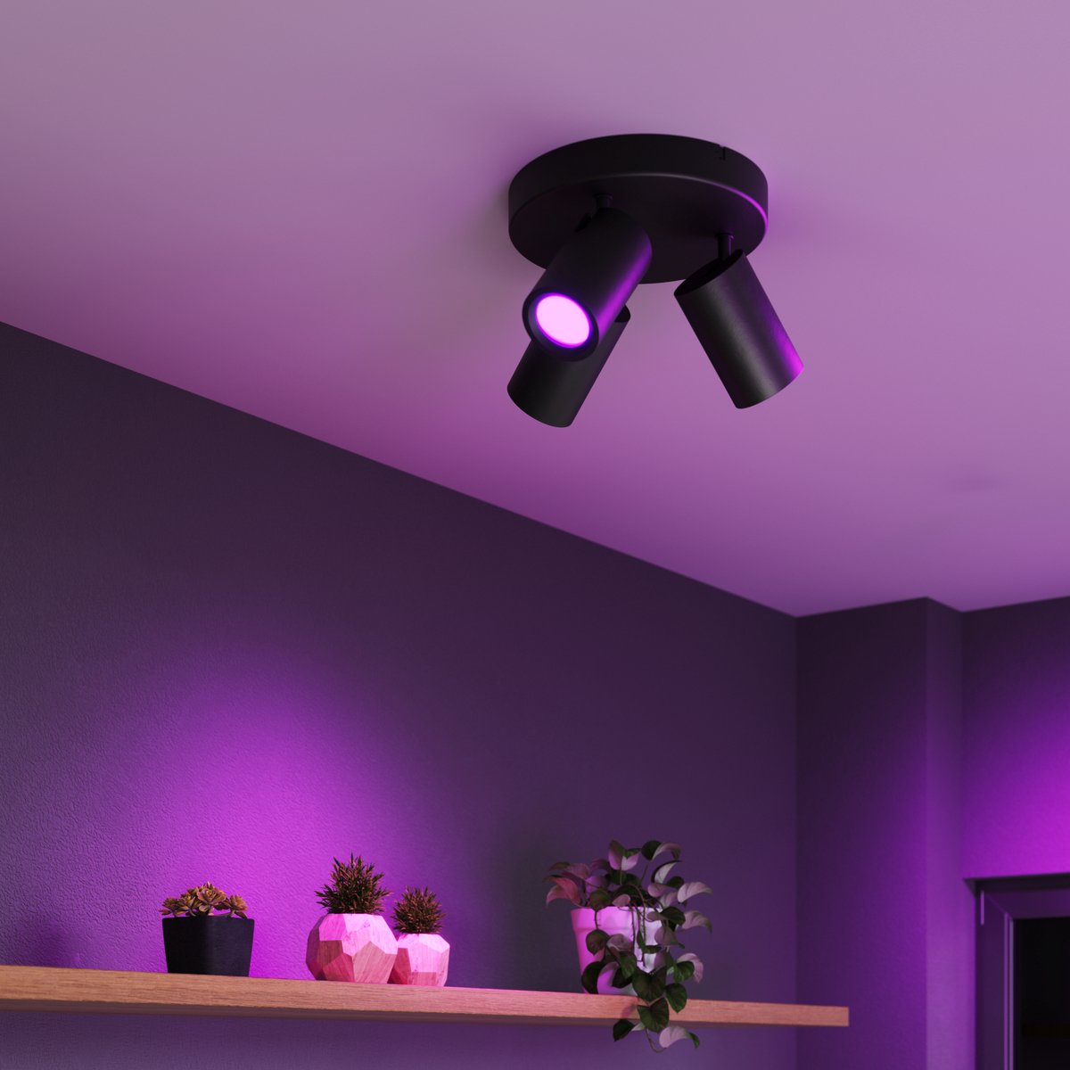 Calex Slimme Plafondspot | Rond | RGB 2200-4000K | Wit | 4 Spots Wifi Tuya 4 9w I22959 T7811