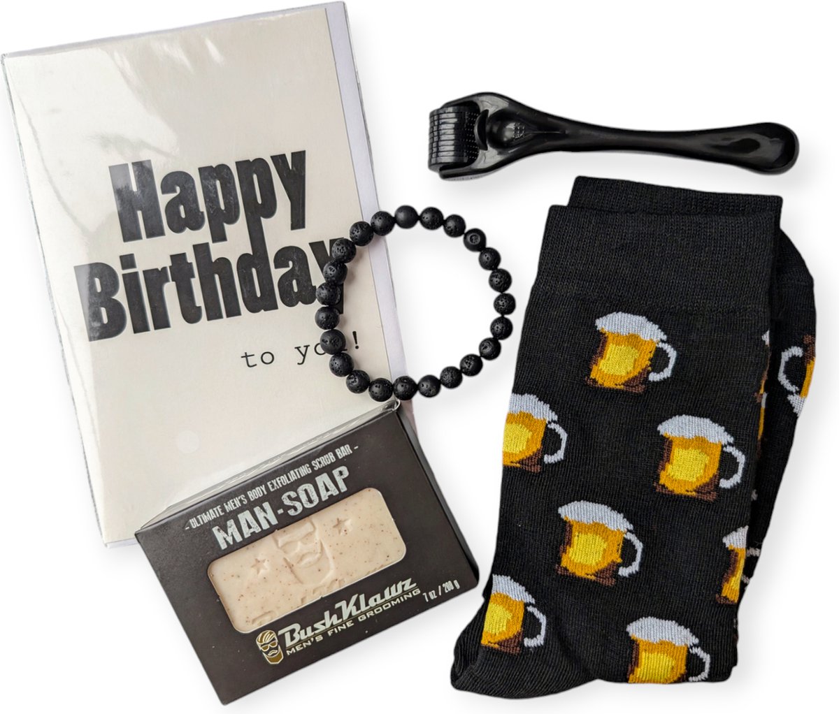 Goedkoopste Cadeau pakket SANDELHOUT ZEEP EN SANDELHOUT ARMBAND VOOR DE MAN dermaroller sokken