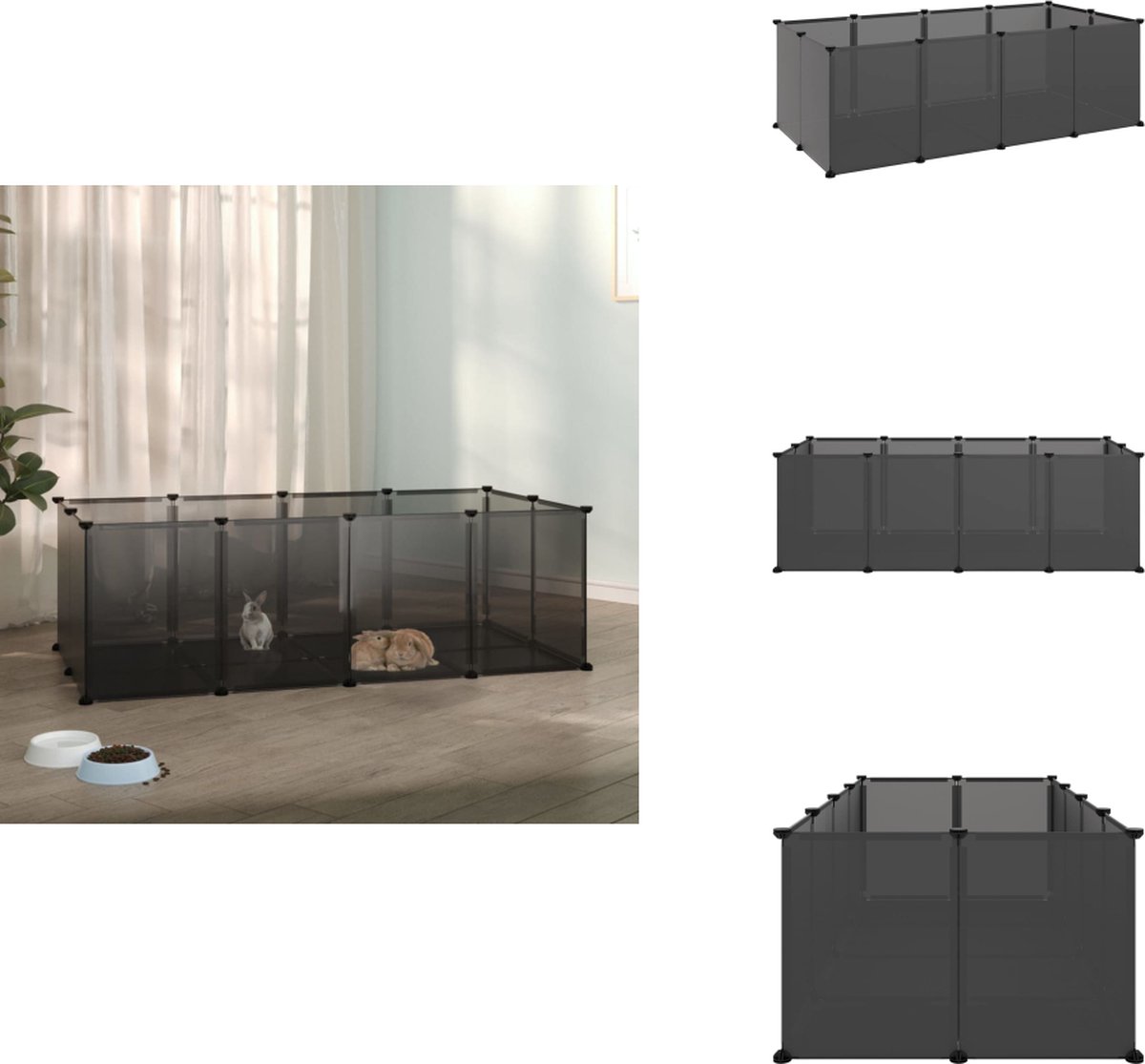 vidaXL Dierenhok – Dierenhokken – Dierenkooi – Konijnenhok – Dierenhok klein 144x74x46-5 cm polypropeen en staal zwart vidaXL Dierenhok – Dierenhokken – Dierenkooi – Konijnenhok – Dierenhok klein 144x74x46-5 cm polypropeen en staal zwart