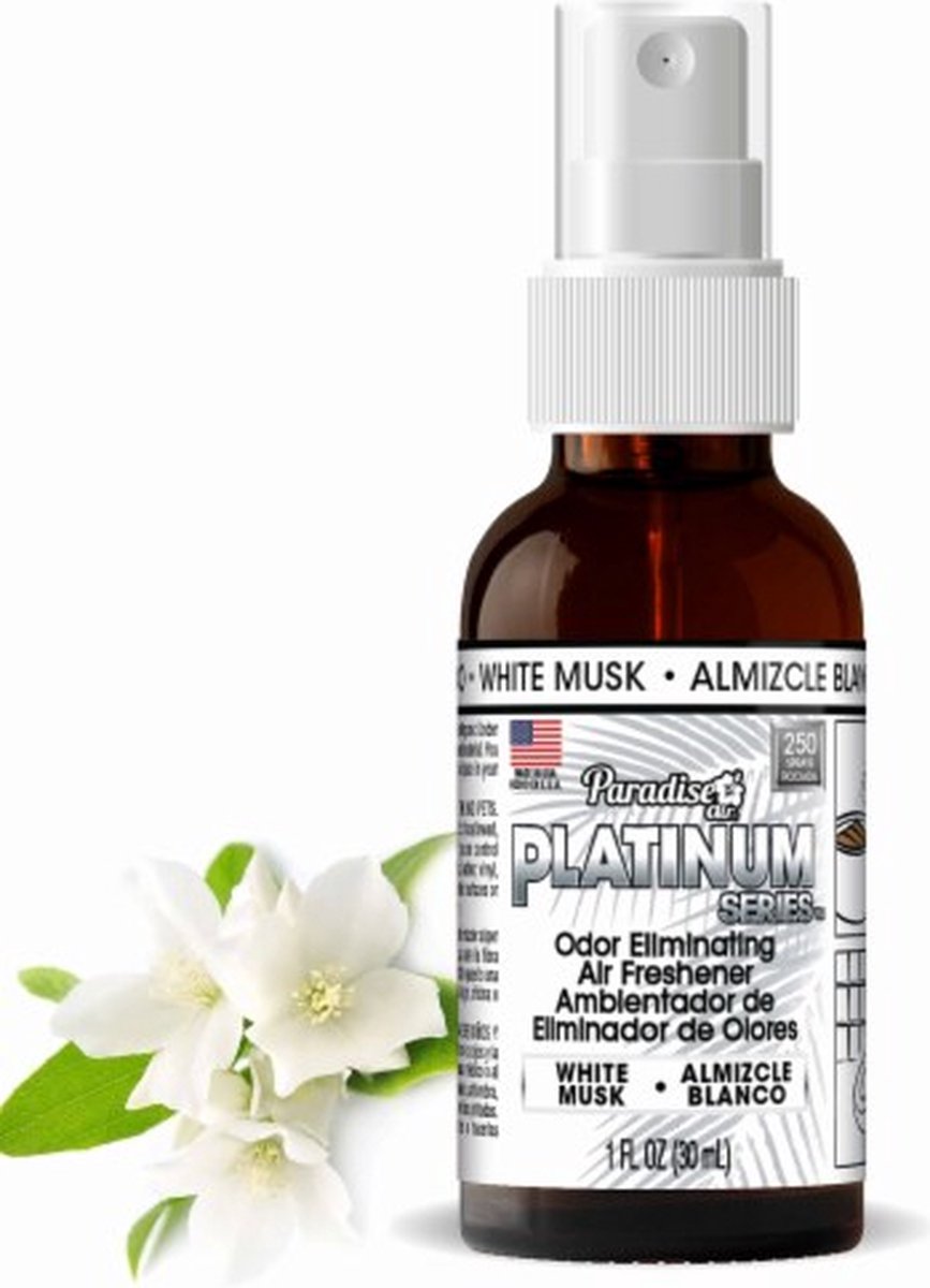 Paradise Platinum Air Freshener Spray Odor Eliminator Fragrance White Musk
