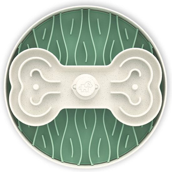 Puzzle Feeder Slow Feeder - Voerpuzzel - Ø25x8 cm Wit Groen