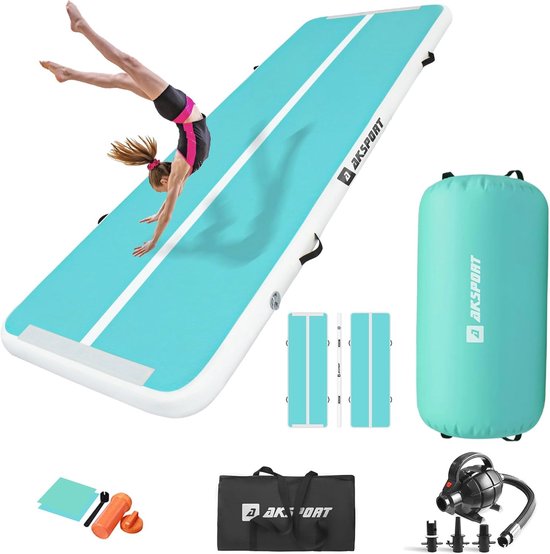 AKSPORT Airtrack mat met Air Roll opblaasbare