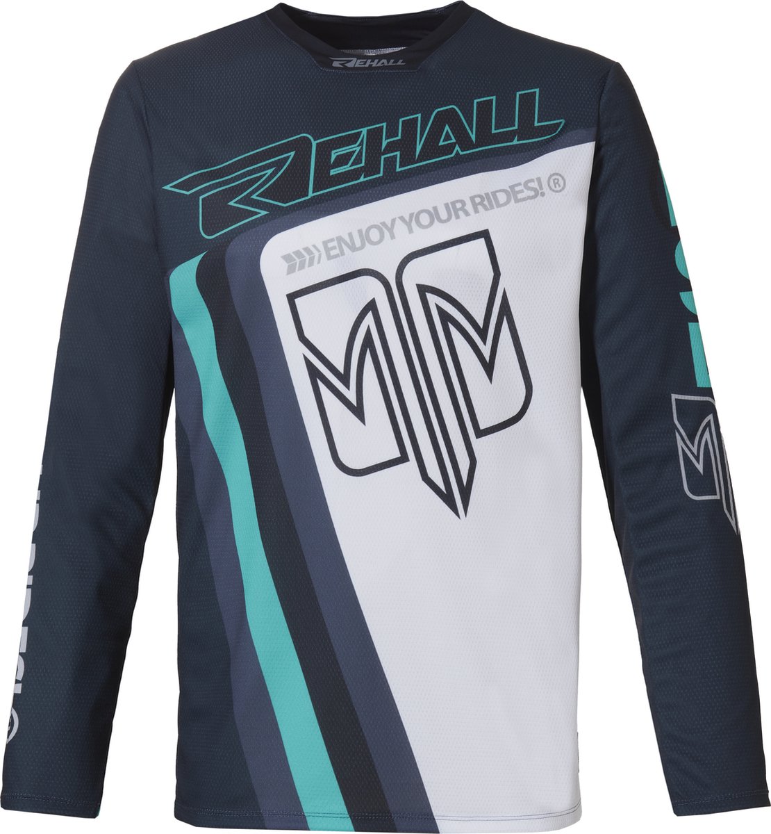 Rehall MIKE-R Heren Fietsshirt Lange Mouw Mountainbike Shirt Sportshirt Zilver
