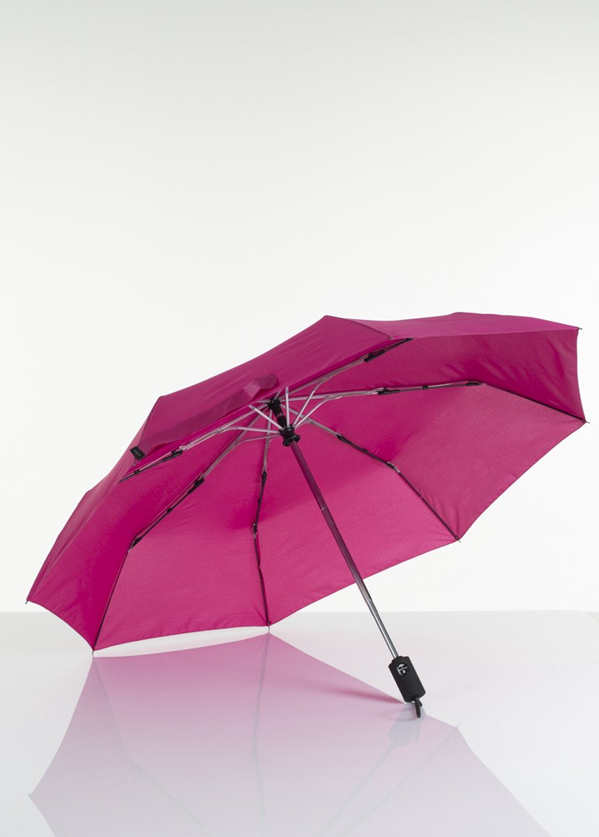 Lasessor – Paraplu – Fushia – 27cm - Vol - Automatische - Opvouwbare - Reis – Stormparaplu - Open close knop – Windproof
