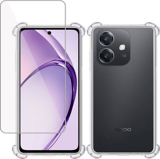 Coque + protection d'écran pour OPPO A60 4G – Tempered Glass – Coque Extreme Shock transparente