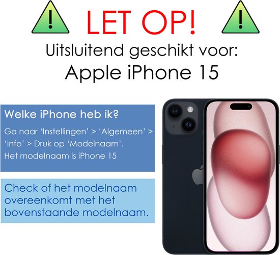 Coque adaptée pour iPhone 15 avec porte-cartes et cordon résistant aux chocs, coque en Siliconen avec cordon de téléphone et porte-cartes – Transparent – ​​Lot de 2