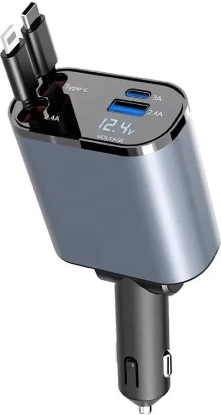 DISEV® 86W Autolader USB C - Autolader USB C & Lightning - Veilig en Compact - Auto snellader - 12-24V Auto Oplader - Sigaretten Aansteker Adapter - Autoaccessoires - Snellader