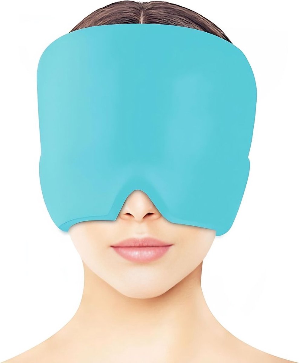 Goedkoopste DD Migraine Muts - Migraine Masker Gel Koudetherapie - Hoofdpijnmasker Koud en Heet Therapie - Vormt Perfect - Blauw