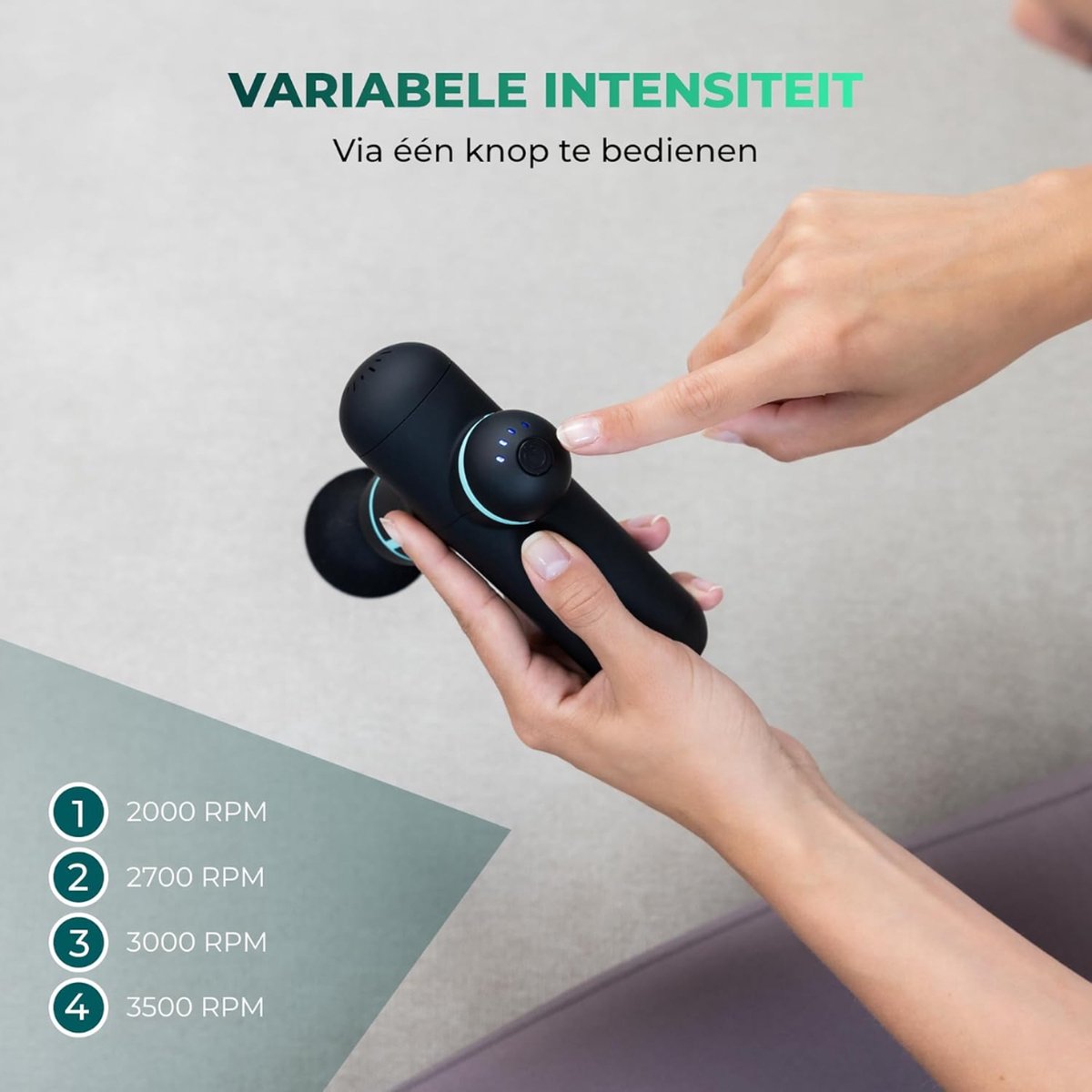 Afbeelding 3 van Equivera Massage Gun Professioneel - Massagegun - Massageapparaten - Massage Pistool - Compact Massage Apparaat
