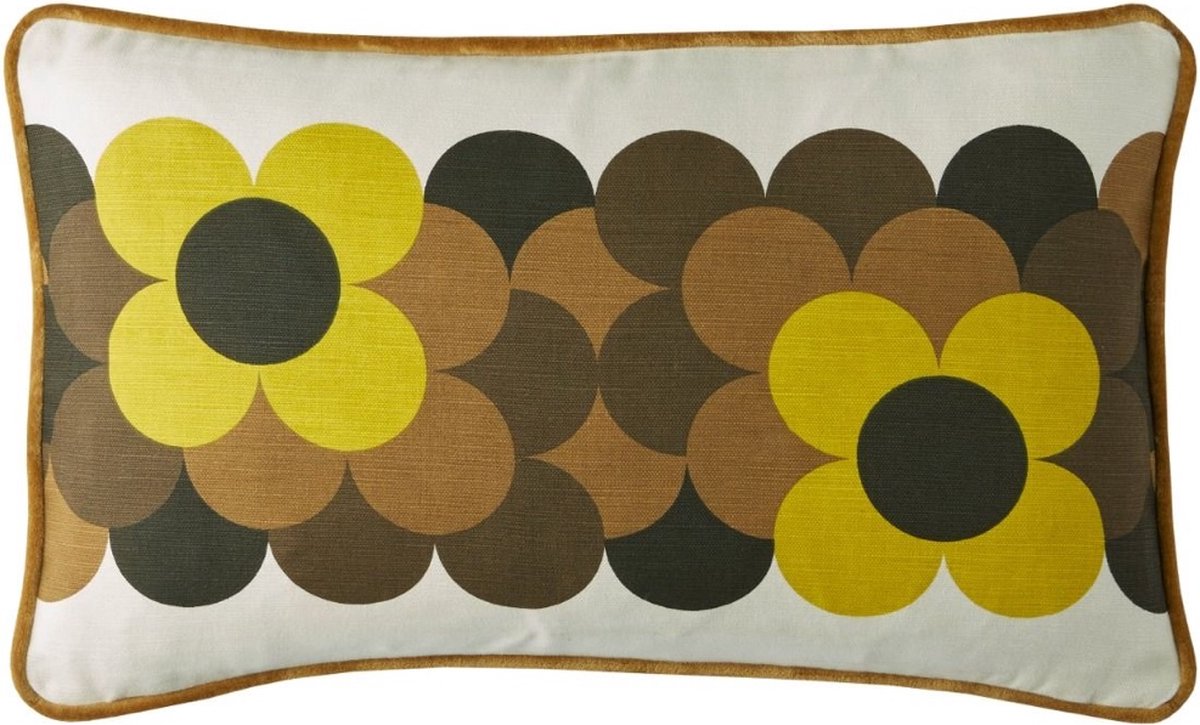 Orla Kiely Retro Flower Stripe Dune sierkussen - 30x50 cm