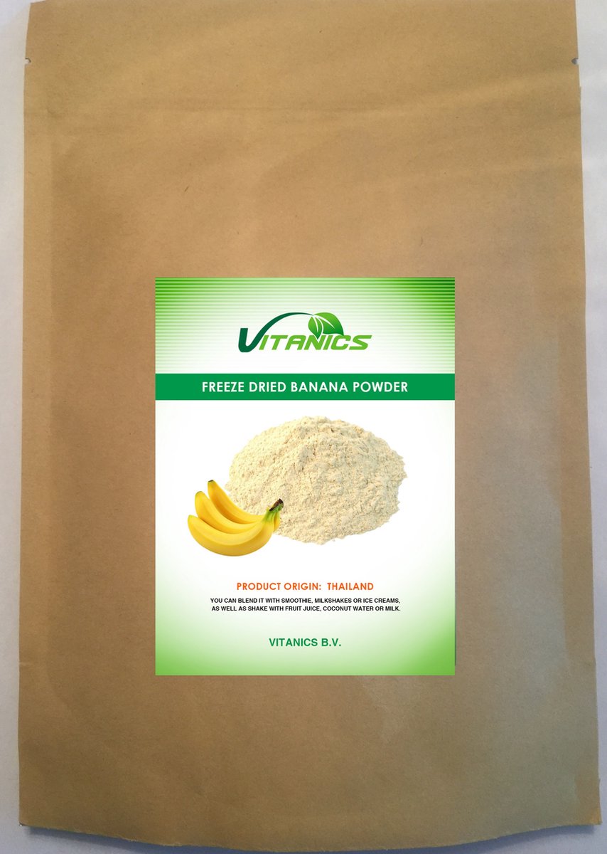 Vitanics Freeze Dried Banana Powder - bananenpoeder rijk aan vezels - 500g