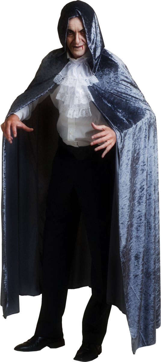 Zebra & Friends Hooded Cape - Cape met Capuchon - Kostuum Halloween - Grijze Mantel - Halloween Accessoires - One-size - Grijs