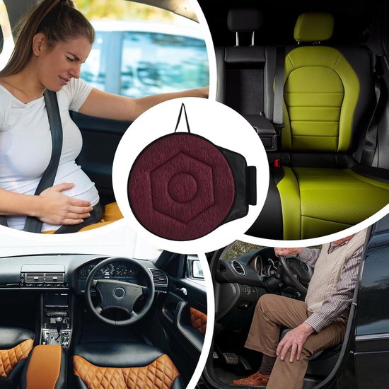 Draaibare kussens Zitkussens, draaibaar Auto Draaibare zitkussens Draaibaar Met antislipvoet voor in de auto bank fauteuil stoel zwangere vrouwen Belastbaar tot 150 kg 39 cm