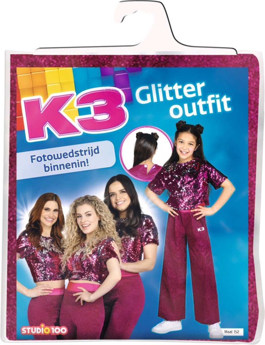 K3 verkleedkleding - Glitteroutfit roze 3/5 jaar — afbeelding 8