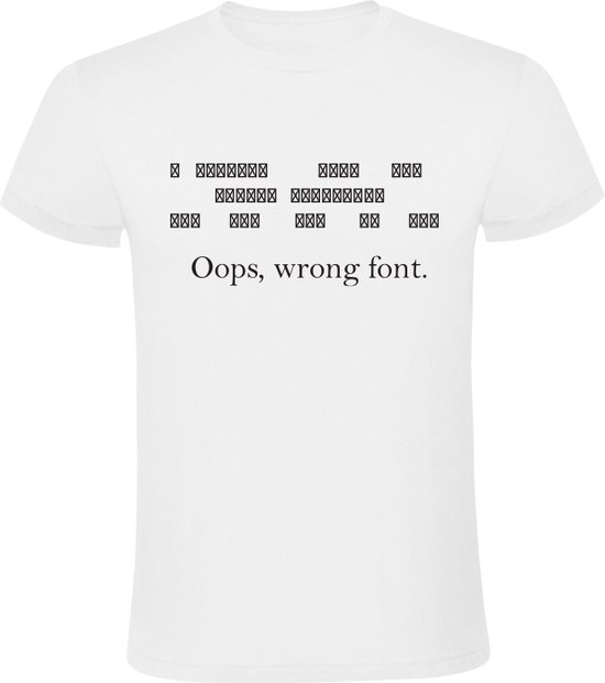 Wrong Font Heren T-shirt - ict - programmeur - ontwerper - nerd - computer