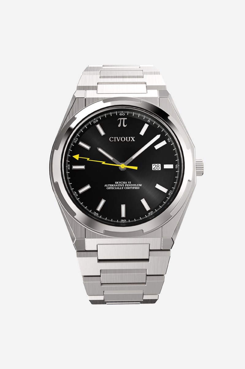 CIVOUX Skycha VI Zwart - Horloges voor mannen - Horloge heren - Ø40 mm - 316L Roestvrij Staal - Saffier Glas