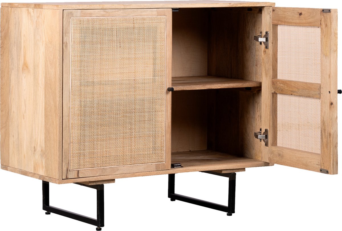 Lewis & Loft Dressoir Lucas – Met 2 deuren – FSC®-gecertificeerd mangohout – Rotan – Naturel