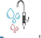 Elektrisch Verwarmde RVS Kraan - Elektrische Doorstroomboiler – Doorstroomverwarmer – Met Luxe RVS Kraan – Verwarmt tot 60 Graden - 3000W