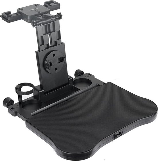 Adjustable Car Seat Travel Table - Multifunctional Foldable Back Seat Dining Tray with Phone Holder - Black reistafel voor kind
