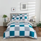 Dekbedovertrek in bio perkal katoen, acoledor lichtgrijs/lila/pastel blauw Am.Pm | La Redoute