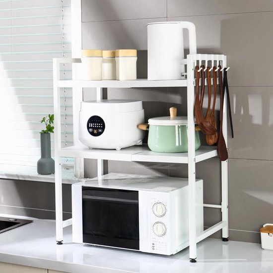 OUUEE Étagère à Micro-ondes Extensible, Réglable En Hauteur, En Acier