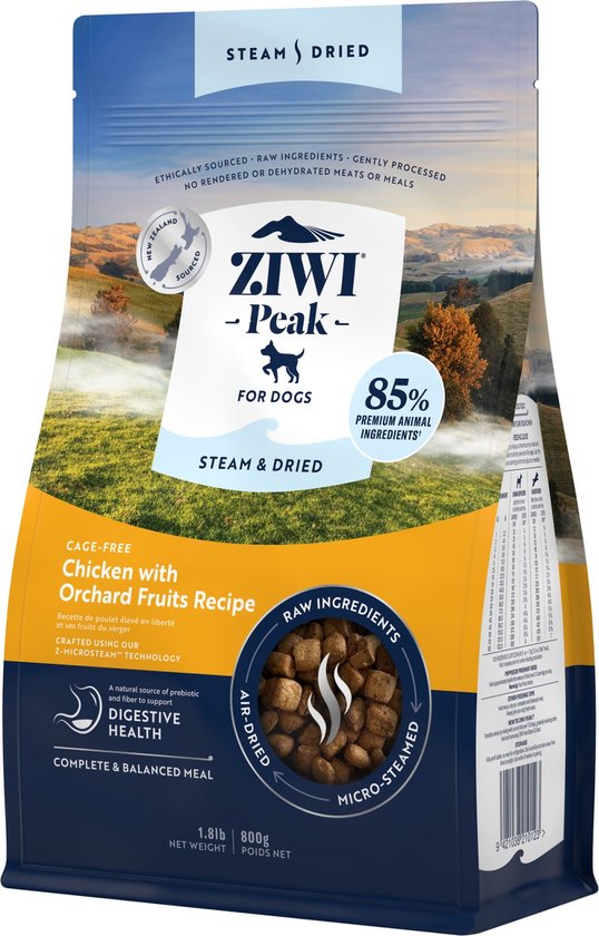 Ziwi Peak Steam & Dried Hondenvoeding Kip 800 gr