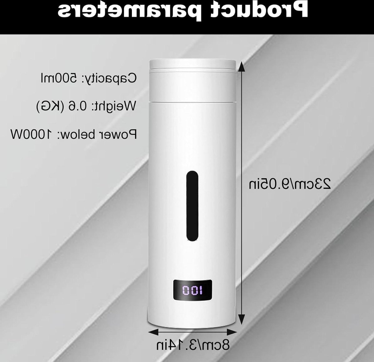 Elektrische reiswaterkoker - 500 ml - 4 standen temperatuurregeling - droogkookbeveiliging - draagbaar - 304 roestvrijstalen liner