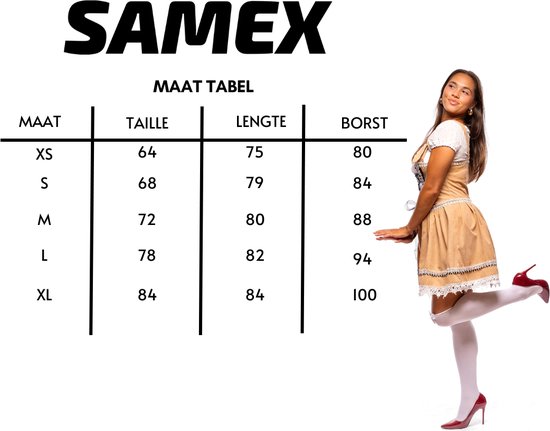 Generisch 2025 Oktoberfest dirndl-kostuum voor dames, complete set