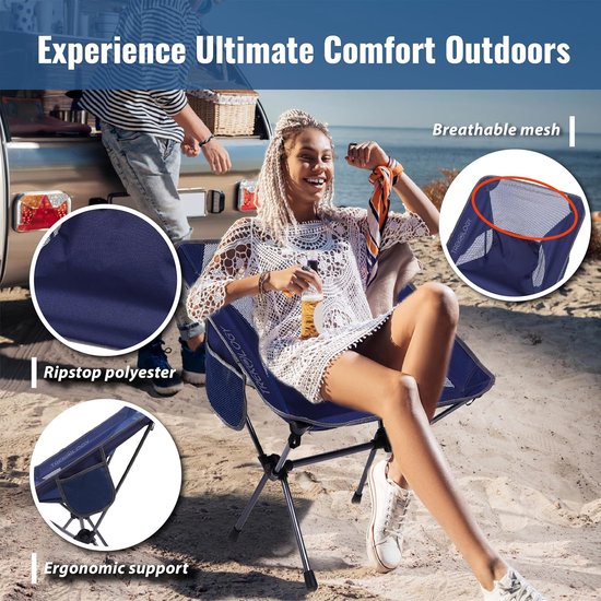 Campingstoel Opvouwbaar - Ultra Licht & Kleine Strandstoel Draagbare Aluminium Opvouwbare Campingstoelen - Outdoor Mini Stoel voor Strand, van Camp — afbeelding 5