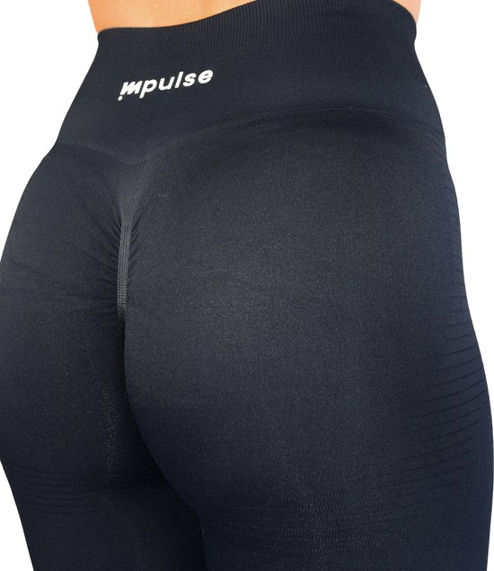 Sportlegging dames - Sportlegging scrunch - Sportlegging high waist - Shaping & squat-proof - Fitness & yoga legging - Impulse Fitwear - Zwart - Maat M van Merkloos — afbeelding 5