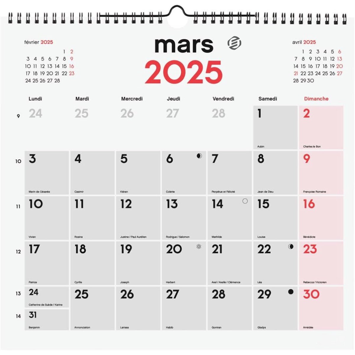 Equivera Jaarkalender 2025 - Maandkalender - Jaar Kalender - Jaarkalender - Jaarplanner - Kalender 2025