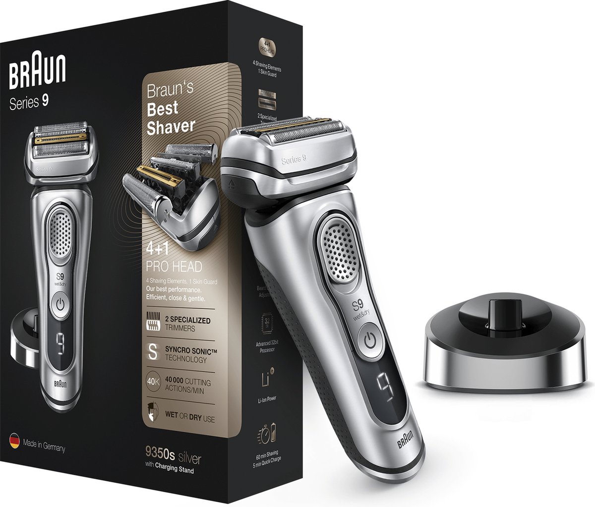 Braun 9350S Series 9 - Premium scheerapparaat, 60 min batterij thumbnail 2