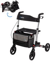 ELDRLY Lichtgewicht Opvouwbaar Rollator + Gratis Wandelstokhouder - incl Rollatortas - voor Binnen en Buiten gebruik