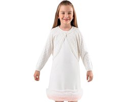 Minora Gebreid Meisjesvest- Bolero Knoopsluiting-Baby kleding Meisjesmode - Ronde Hals Lange Mouwen - Kort Lichaam- Dagelijks En Speciale Gelegenheden-Feestjurk-3/4 Jaar-Sinterklaas cadeautjes