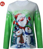Bovista Kersttrui - Dames - Foute Kersttrui - Christmas Sweater - Kerst Sweater - Christmas Jumper - Pyjama - Groen - Maat XL
