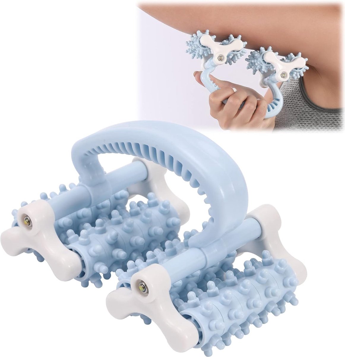 Goedkoopste Massage - Massage apparaat - massage stok - Accessoires - Anti Cellulite Massage Roller Tool - Fasciaroller voor benen - Rolling Stick voor spieren Bloedstroomvergroter Fascia - Deep Tissue Release voor rug, nek, schouders, taille, blauw