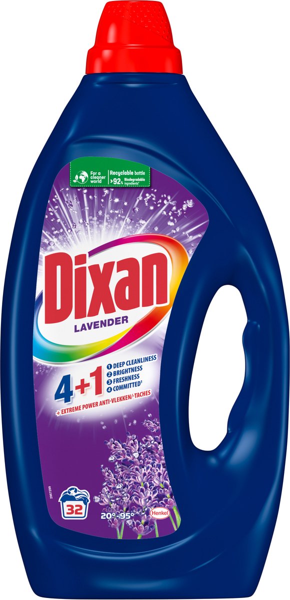 Goedkoopste Dixan - Gel Fresh Lavender - 32WL x4 - Wasmiddel - Voordeelverpakking - Gekleurde was