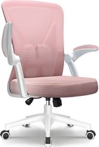 Elekiatech Ergonomische Bureaustoel - Bureaustoel - Opklapbare Armleuningen - Bureaustoelen voor Volwassenen-150 Kg-Roze