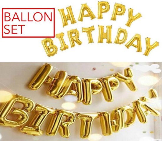 Ballons de lettre de joyeux anniversaire, 40 cm de long. Couleur dorée.  Idéal pour... | bol.com