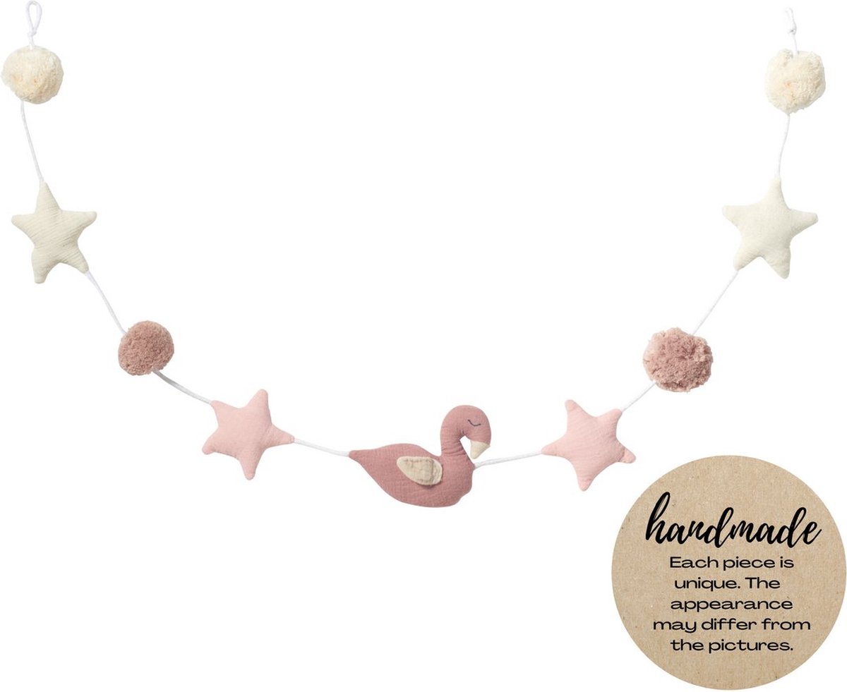 Nordic Coast Company - Muur slinger - Kids Deco - Zwaan - Roze Groot -