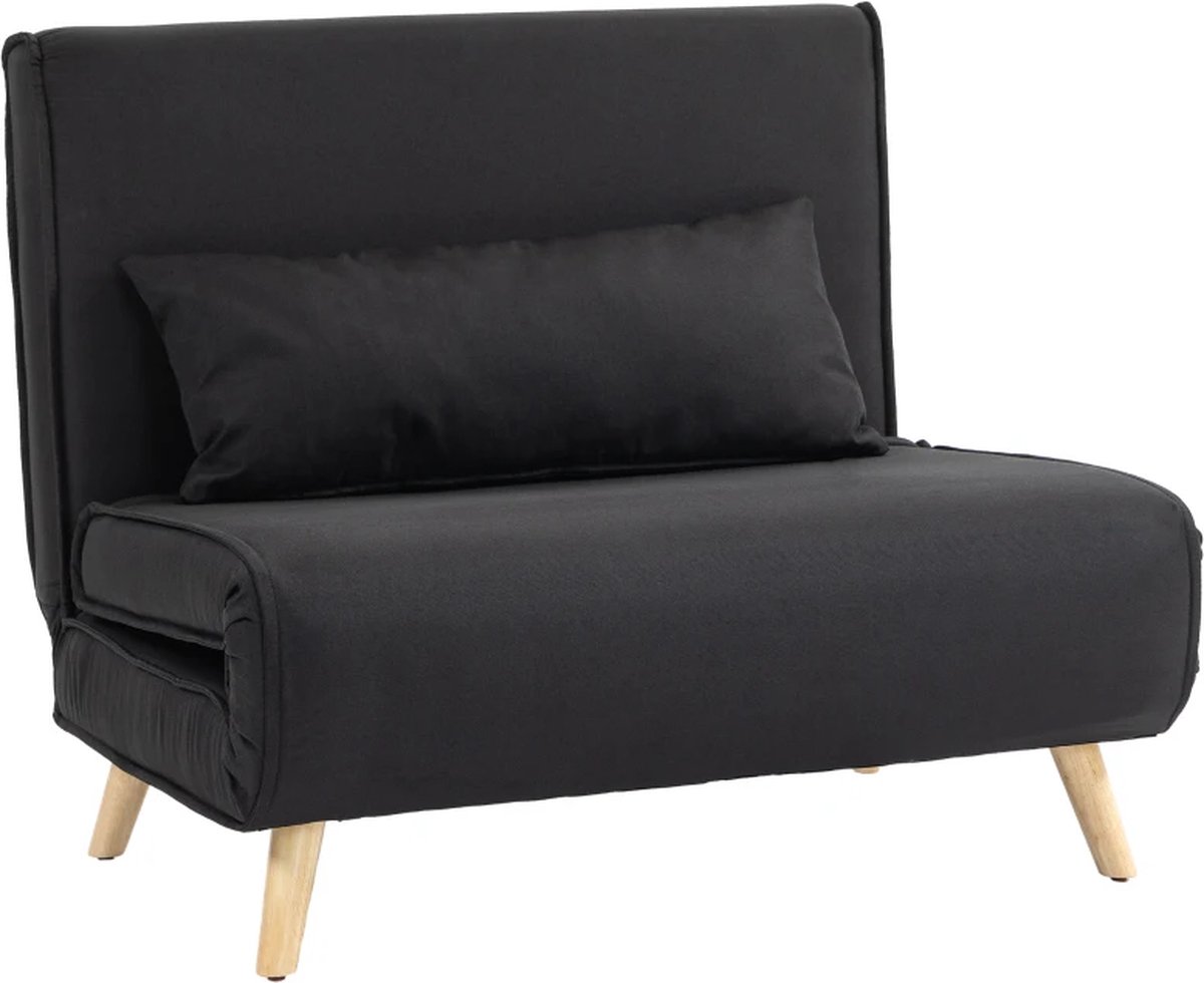 Slaapstoel - Uitklapbaar - Slaapbank - Logeerbed - Zetelbed - Slaapfauteuil - Vouwbed - 1 persoons - Zeer comfortabel - Zwart
