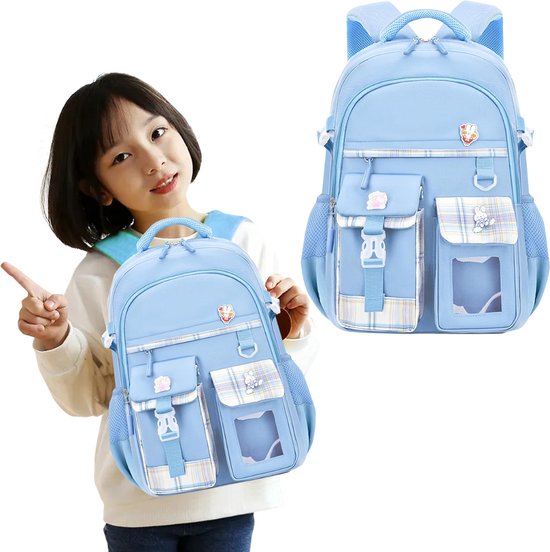 Boekentas Meisjes Lagere School Schooltas Eersteleerjaar Groot Denim Blauw bol