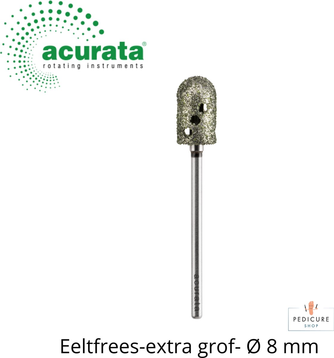 Eeltfrees - Ø 8 mm - Extra grof - Frees om eelt te verwijderen - Topkwaliteit - Hurricane - Acurata - Met freesbox voor 30 freesjes
