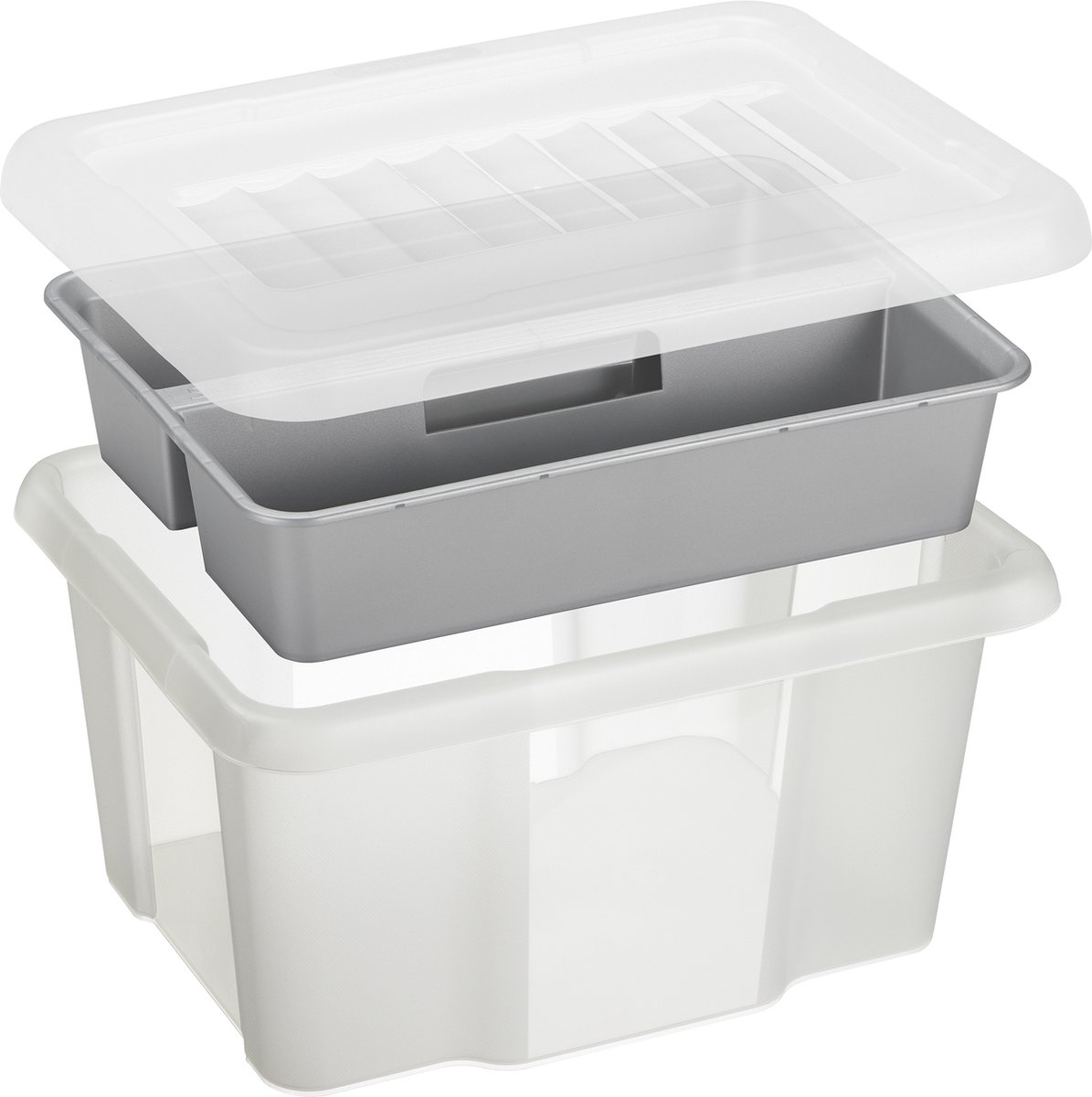 Sunware Nesta opbergbox 24L met inzet - Met deksel - Transparant