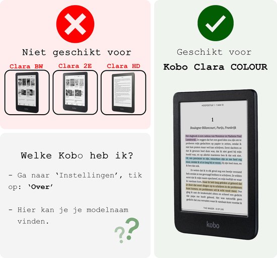 Hoesje Geschikt voor Kobo Clara Colour Hoes eReader Shockbestendig Back Cover Siliconen Tablet Case Met Screenprotector - Transparant van Hoesje  — afbeelding 2