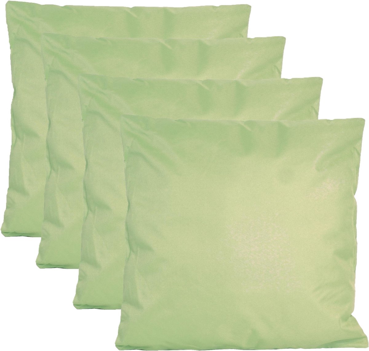 Anna's collection Buiten of tuin sier kussens - 4x - mintgroen - 45 x 45 cm - binnen/buiten - zitkussens tuinbank