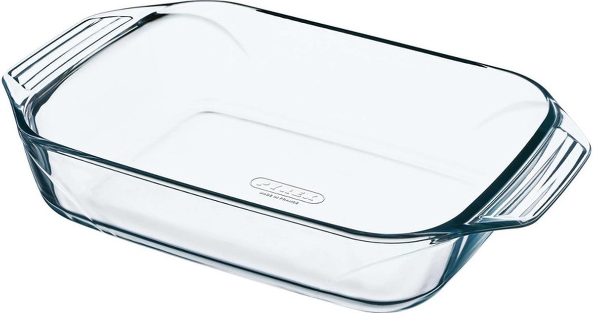 3x Rechthoekige glazen ovenschaal 1,4 liter 26 x 17 x 5,5 cm - Ovenschotel schalen - Bakvorm
