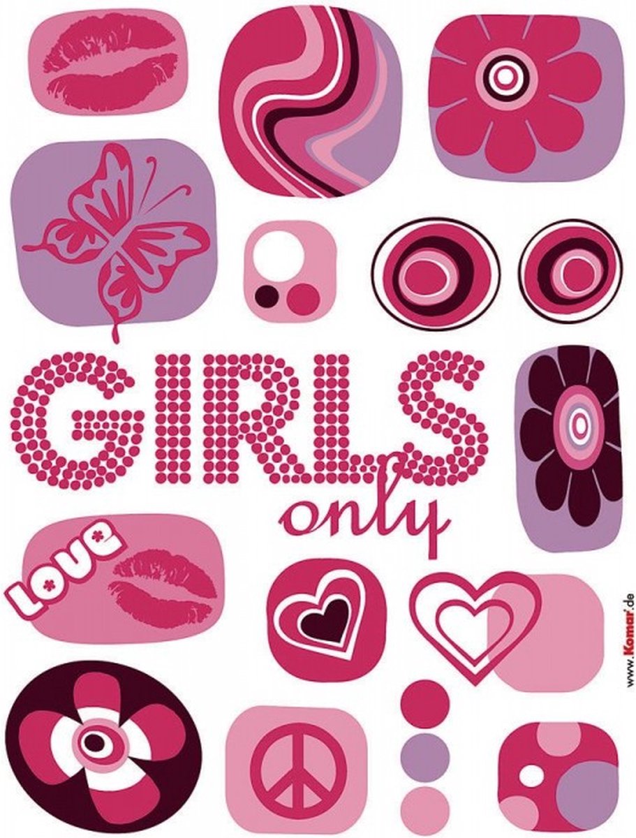 Komar - Muursticker - Girls - Zelfklevend - Muurdecoratie - Stickers - 50 x 70 cm