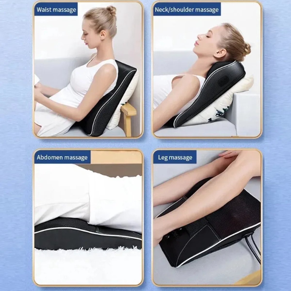 MassageMoods - Shiatsu -Massage Stoel - Massage Kussen - Massage Apparaat - Rugmassage - Rugkussen - Hoofdmassage - Nekmassage - Halsmassage - Voetmassage – foto 7